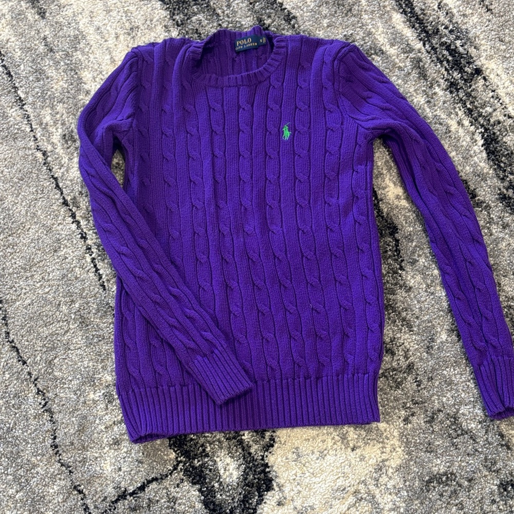 Polo by Ralph Lauren Vibrant Purple Crewneck Sweater